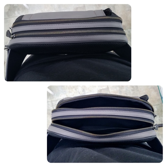 Coach Graham Leather Utility Gray/Black Bling Bag - Picture 4 of 5